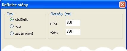 Nový soubor – zadání rozměrů