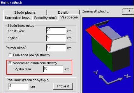 Obr. 3 – Vytvořte střechu nad terasou a výškove ji seřízněte