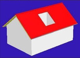 Obr. 5 – Střecha s otvorem